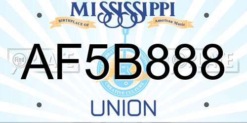 AF5B888 Mississippi License Plate