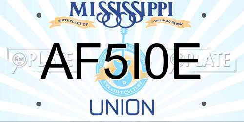 AF5I0E Mississippi License Plate