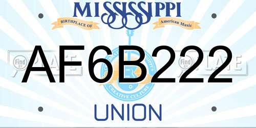 AF6B222 Mississippi License Plate