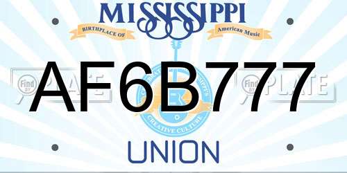 AF6B777 Mississippi License Plate