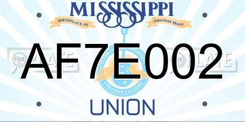 AF7E002 Mississippi License Plate