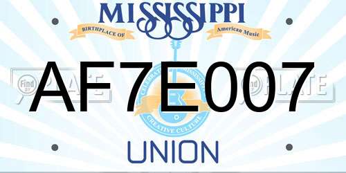 AF7E007 Mississippi License Plate