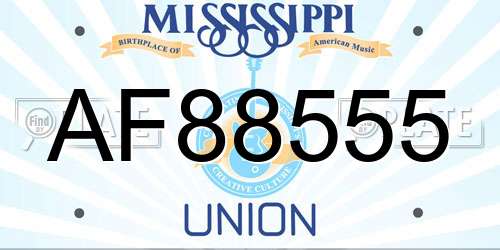 AF88555 Mississippi License Plate