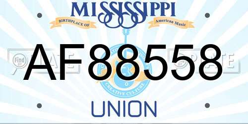 AF88558 Mississippi License Plate