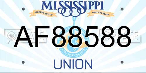 AF88588 Mississippi License Plate