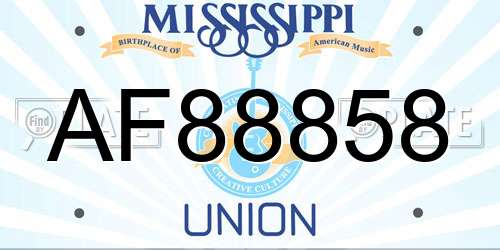 AF88858 Mississippi License Plate