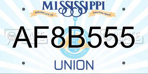 AF8B555 Mississippi License Plate