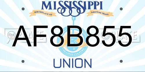 AF8B855 Mississippi License Plate