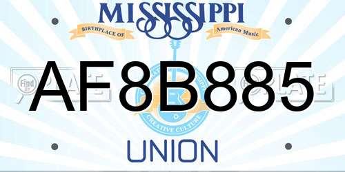 AF8B885 Mississippi License Plate