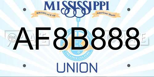 AF8B888 Mississippi License Plate