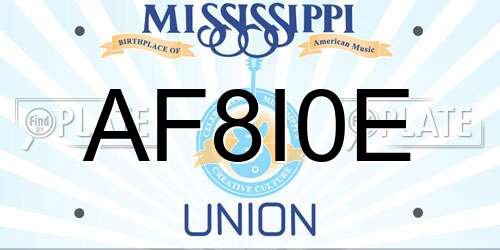 AF8I0E Mississippi License Plate