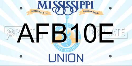 AFB10E Mississippi License Plate
