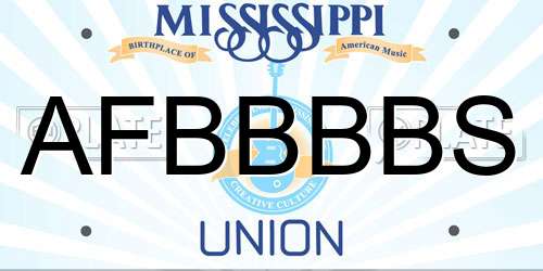AFBBBBS Mississippi License Plate
