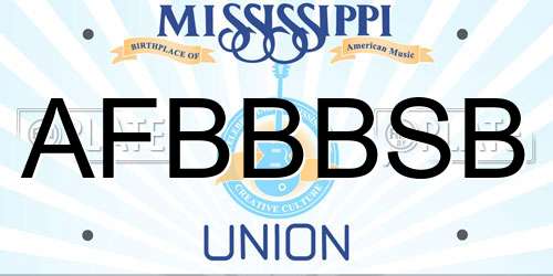 AFBBBSB Mississippi License Plate