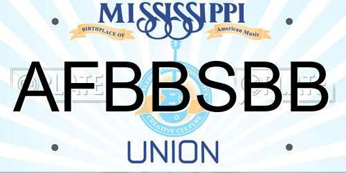 AFBBSBB Mississippi License Plate