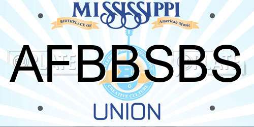 AFBBSBS Mississippi License Plate