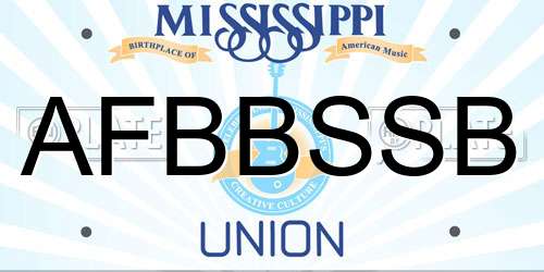 AFBBSSB Mississippi License Plate