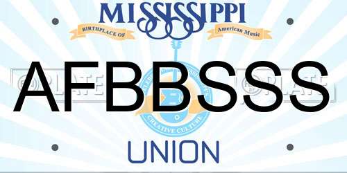 AFBBSSS Mississippi License Plate