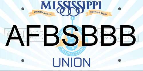 AFBSBBB Mississippi License Plate