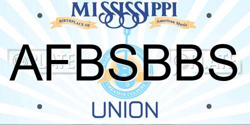 AFBSBBS Mississippi License Plate