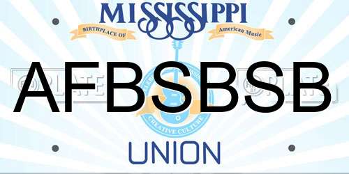 AFBSBSB Mississippi License Plate