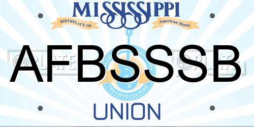 AFBSSSB Mississippi License Plate