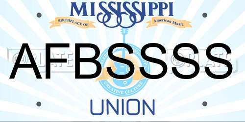 AFBSSSS Mississippi License Plate