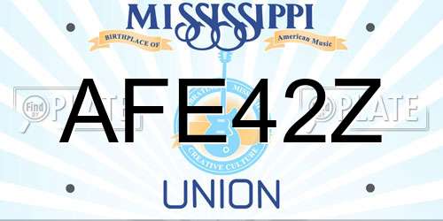 AFE42Z Mississippi License Plate