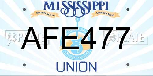 AFE477 Mississippi License Plate