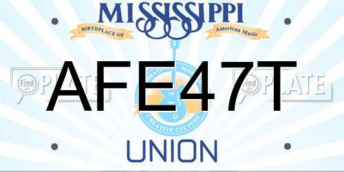 AFE47T Mississippi License Plate
