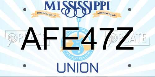 AFE47Z Mississippi License Plate