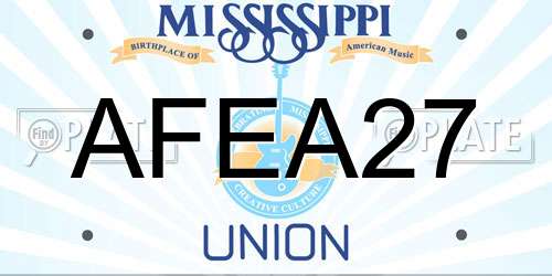 AFEA27 Mississippi License Plate