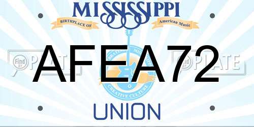 AFEA72 Mississippi License Plate