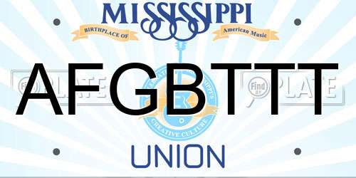 AFGBTTT Mississippi License Plate