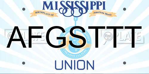 AFGSTTT Mississippi License Plate
