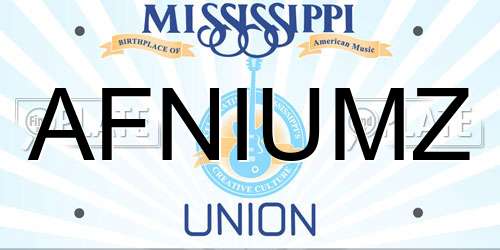 AFNIUMZ Mississippi License Plate