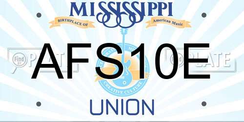 AFS10E Mississippi License Plate