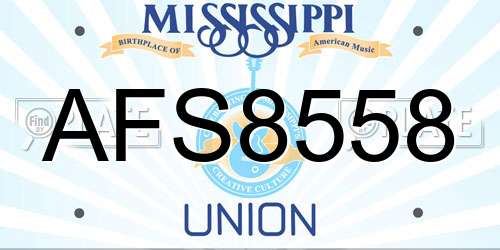 AFS8558 Mississippi License Plate