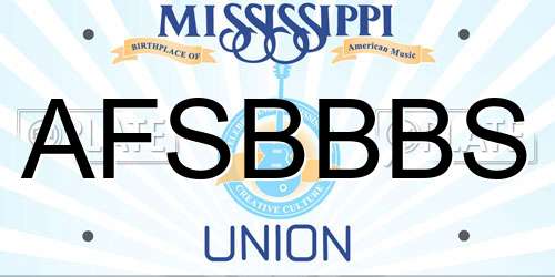 AFSBBBS Mississippi License Plate