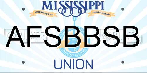 AFSBBSB Mississippi License Plate