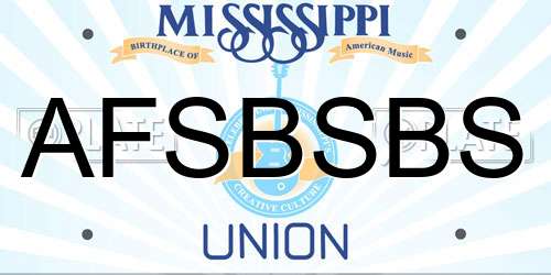 AFSBSBS Mississippi License Plate