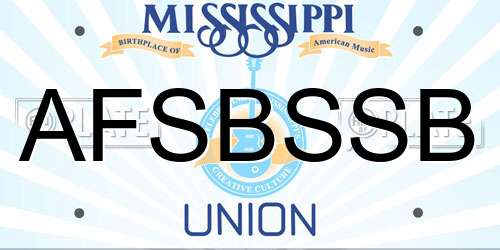 AFSBSSB Mississippi License Plate