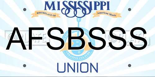 AFSBSSS Mississippi License Plate