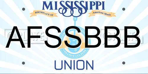 AFSSBBB Mississippi License Plate