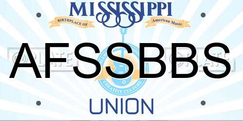 AFSSBBS Mississippi License Plate