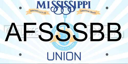 AFSSSBB Mississippi License Plate