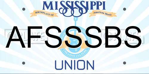 AFSSSBS Mississippi License Plate