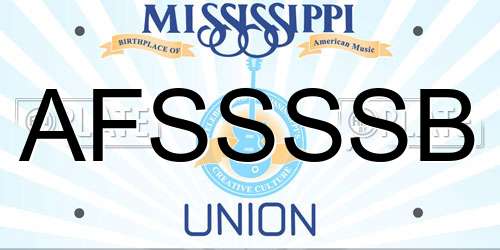 AFSSSSB Mississippi License Plate