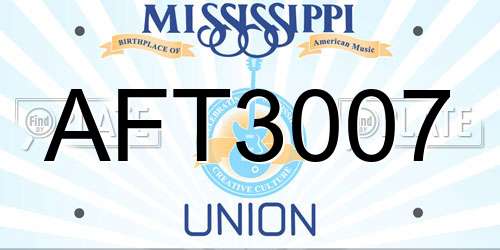 AFT3007 Mississippi License Plate
