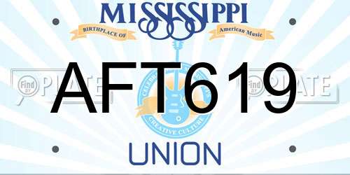 AFT619 Mississippi License Plate
